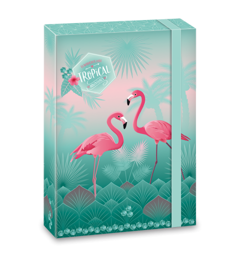 Flamingós füzetbox A/4