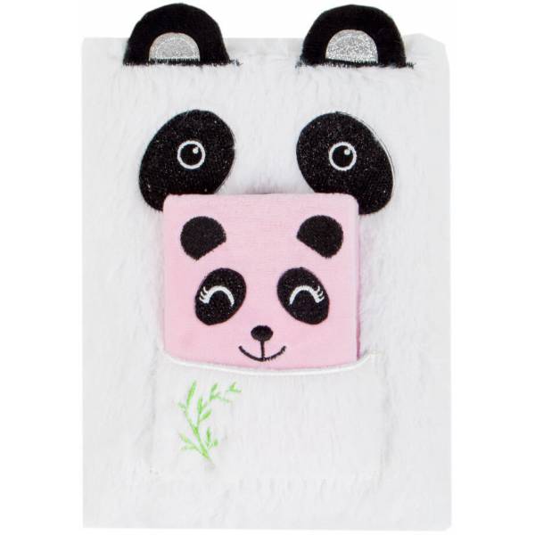 Pandás napló, A/5, plüss borítóval, plüss notesszel