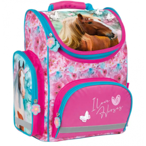 Horse Ergonomic School Bag with Magnet Lock