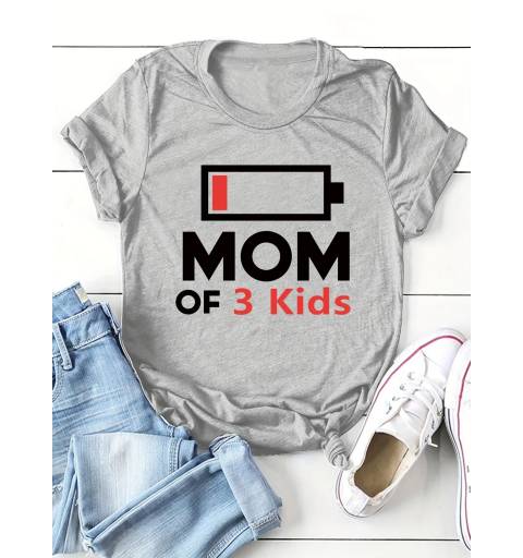 Mom Of 3 Kids - Női Szürke...