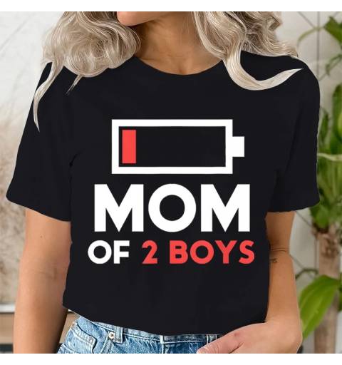 Mom Of 2 Kids - Fekete Póló