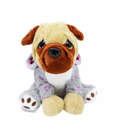 Plüss Szürke Mopsz Kutya 25 cm